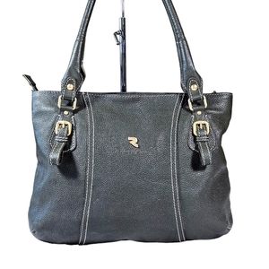 Vintage Robert Pietri Green Pebbled Leather Large Tote Bag Purse Spain